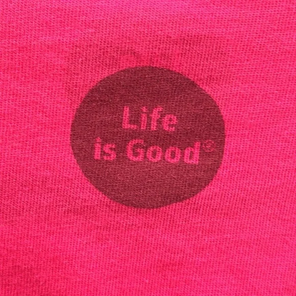 Life is Good Wine A Little Laugh a Lot Cornucopia Long Sleeve Tee Poppy Pink NWT - Picture 4 of 8